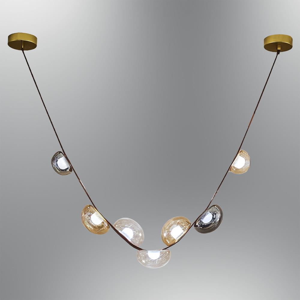 Tekli Metal Kemer 7 Sarkıt Avize 90 cm — görsel 2