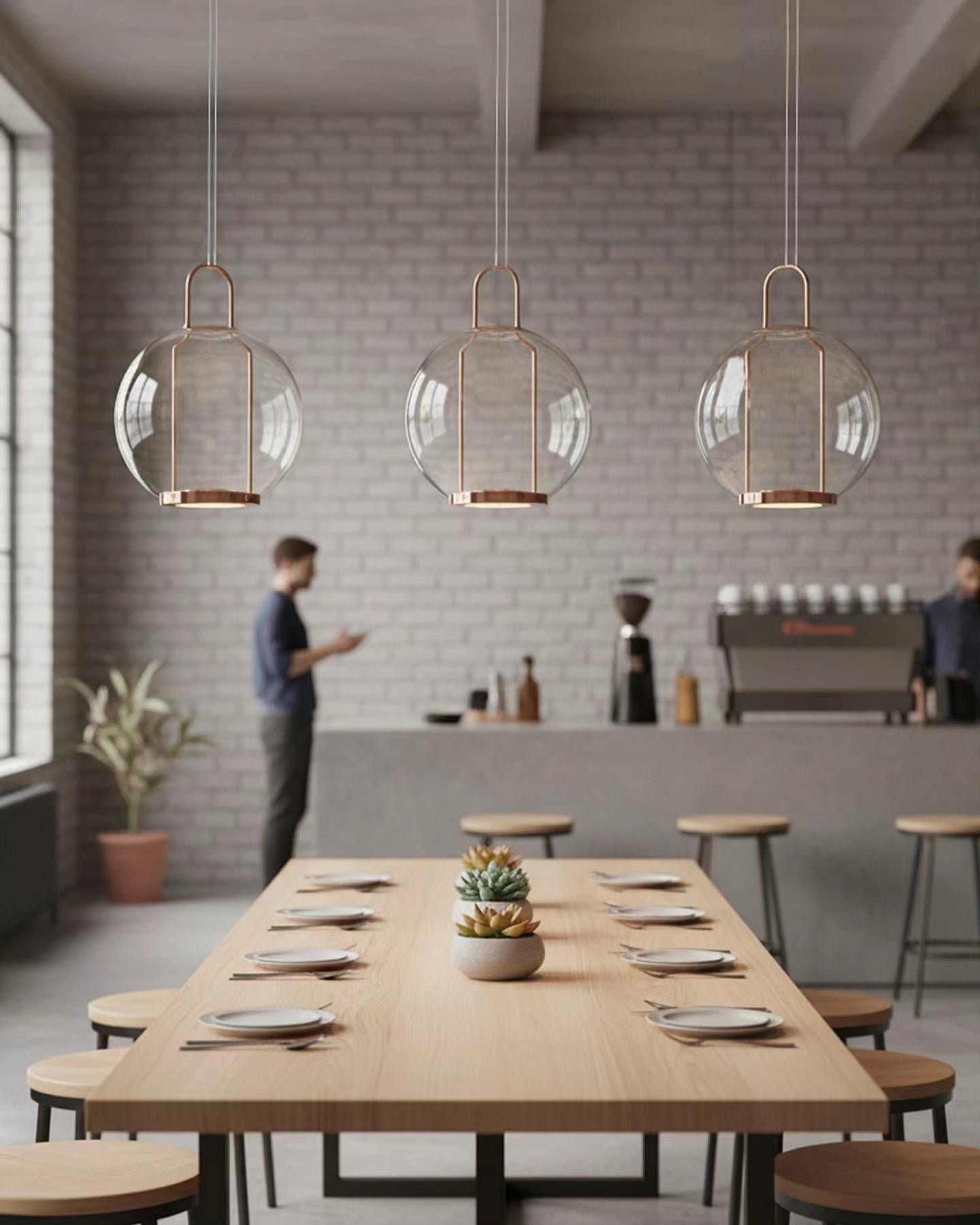 Tekli Metal Krater Sarı Sarkıt Avize 120 cm — görsel 4