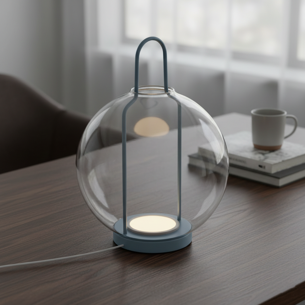 Metal Krater Grey Table Lamp 27 cm Metal Krater Grey Table Lamp 27 cm