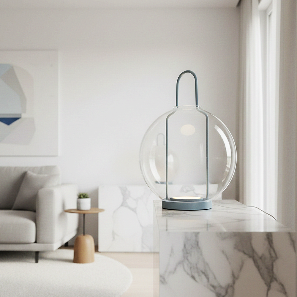 Metal Krater Grey Table Lamp 27 cm Metal Krater Grey Table Lamp 27 cm