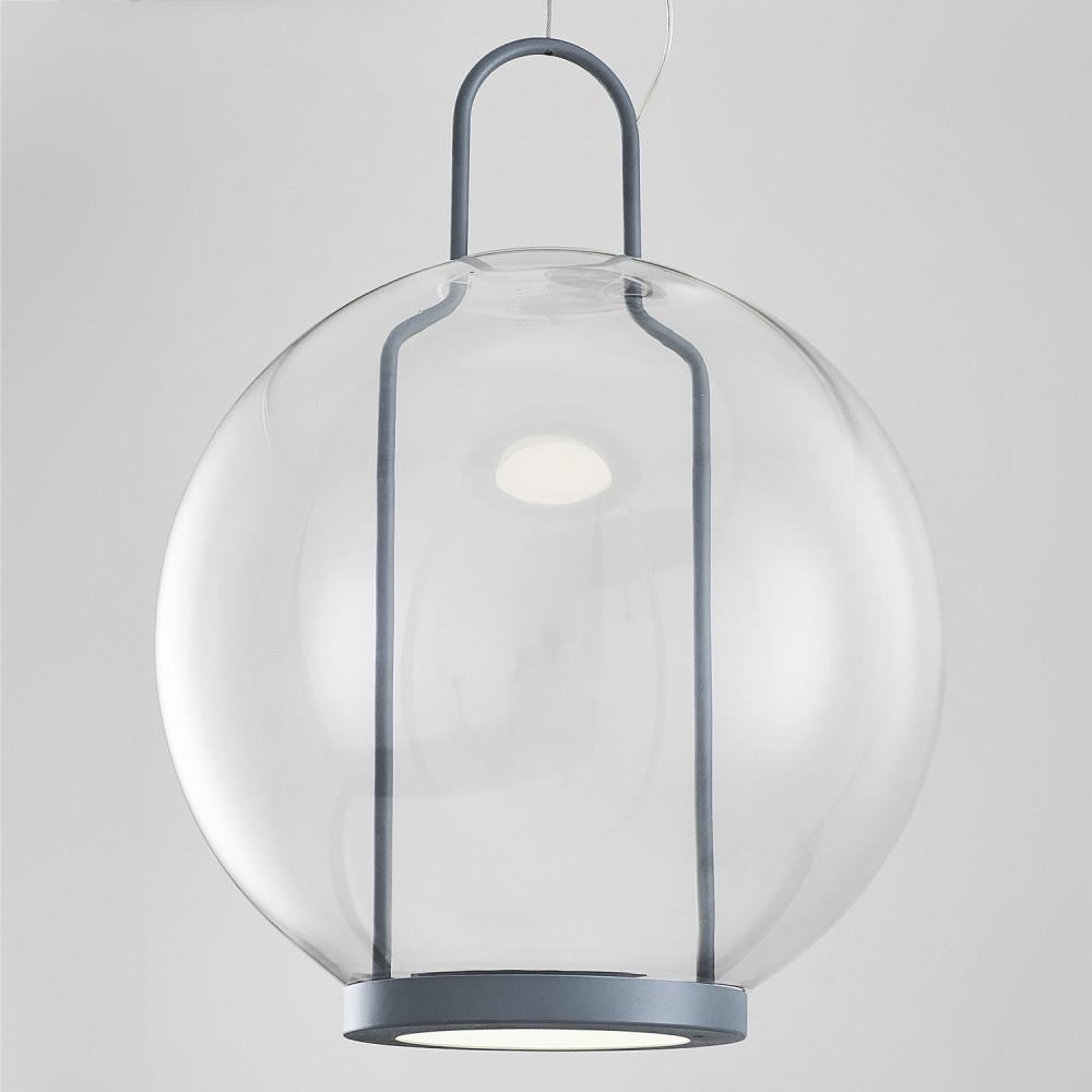 Tekli Metal Krater Gri Sarkıt Avize 120 cm 18W