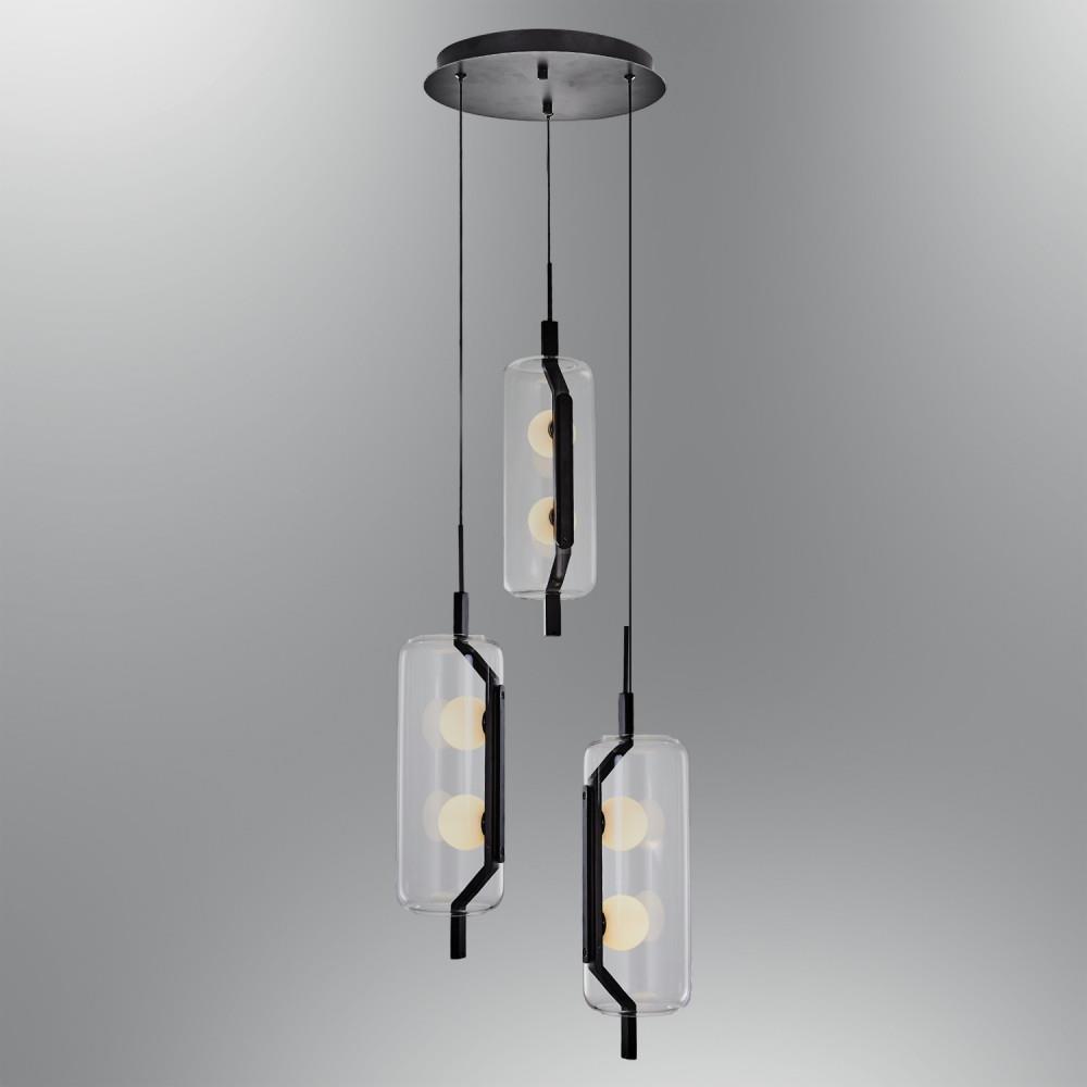 Metal Ponni Siyah Sarkıt Avize 120 cm