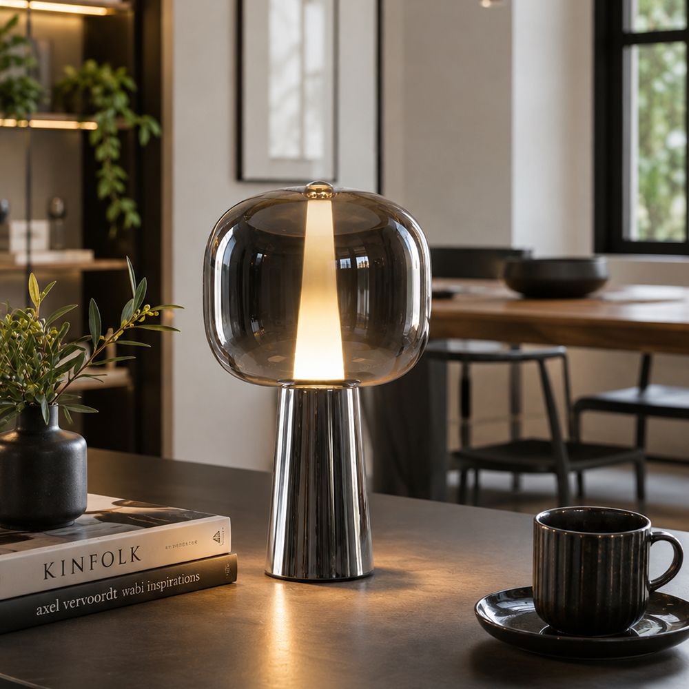 Metal Shine Krom Masa Lambası 50 cm Metal Shine Krom Masa Lambası 50 cm
