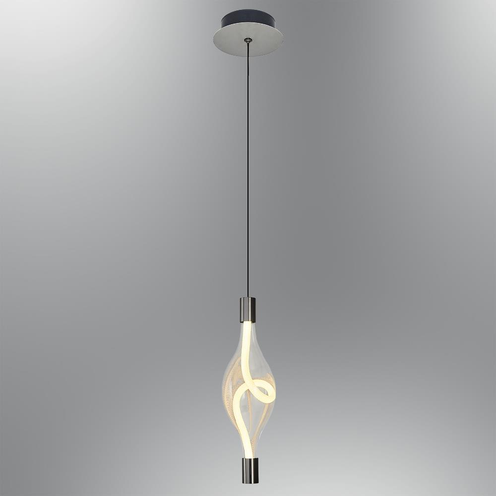 Tekli Metal Hare PLATİN Sarkıt Avize 120 cm