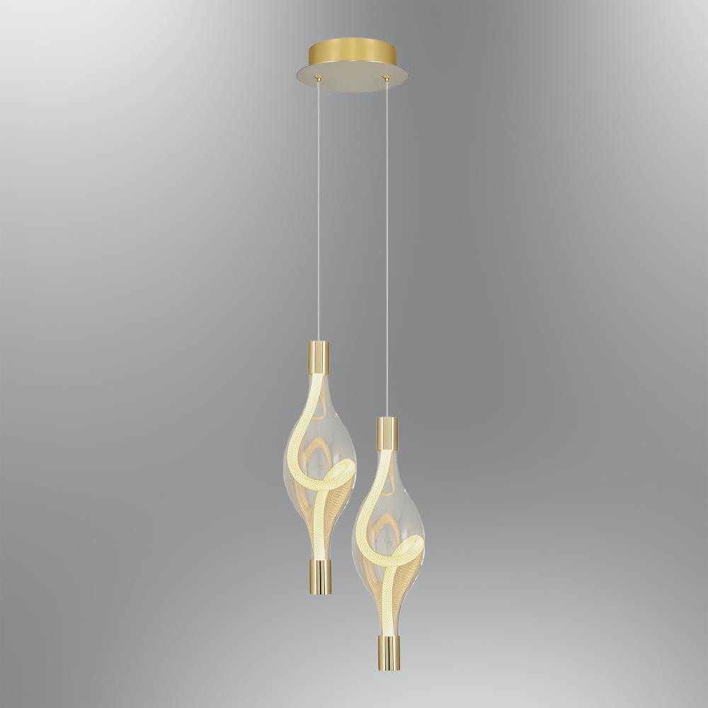 2'li Metal Hare SARI Sarkıt Avize 120 cm