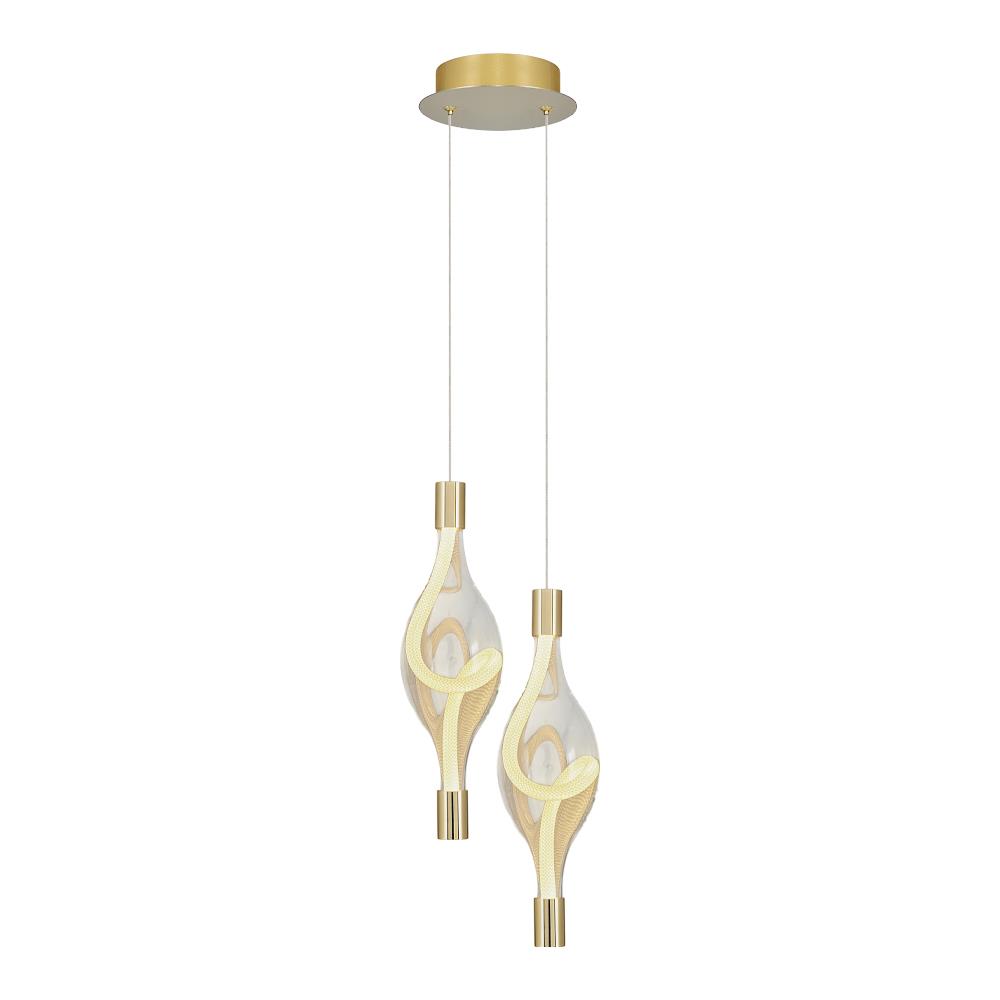2'li Metal Hare SARI Sarkıt Avize 120 cm