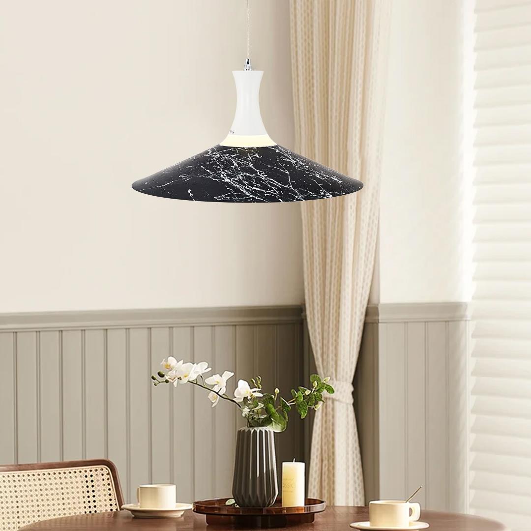 Siyah Metal Revi TEKLİ Sarkıt Avize 40 cm