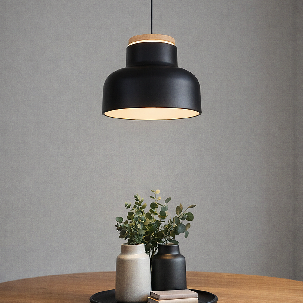 Tekli Siyah Metal Tigo Düz Sarkıt Avize 120 cm 25W
