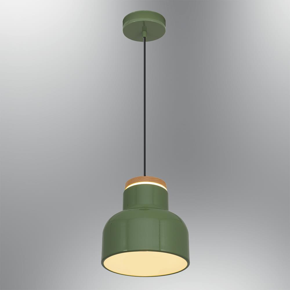 Tekli Yeşil Metal Tigo Düz Sarkıt Avize 120 cm 20W