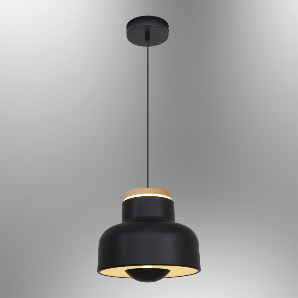 Tekli Siyah Metal Maas Spotlu Sarkıt Avize 120 cm 30W