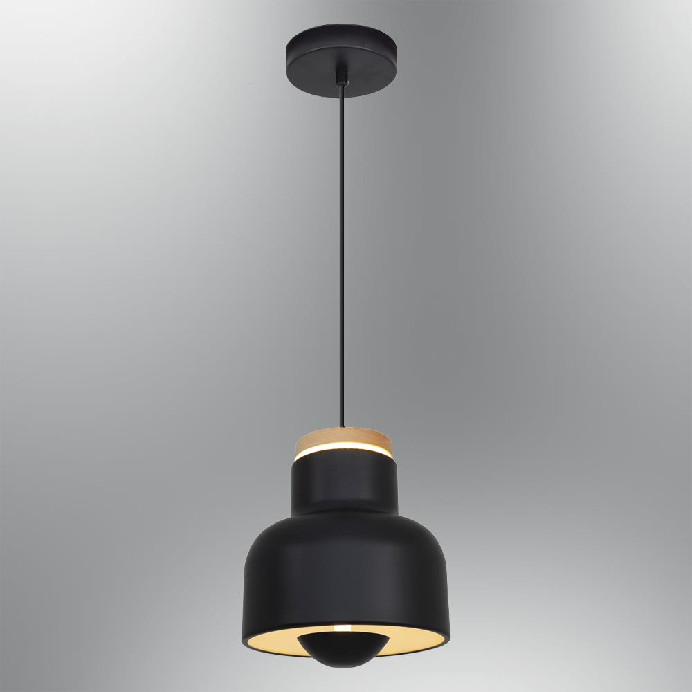 Tekli Siyah Metal Maas Spotlu Sarkıt Avize 120 cm 20W