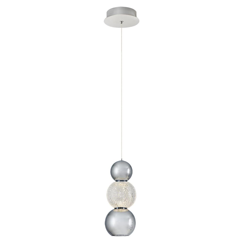 Tekli Krom Metal Güneş 3Top Sarkıt Avize 120 cm