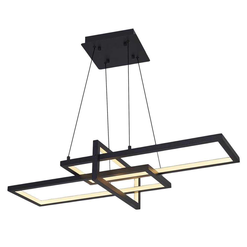 Eskitme Metal Square Yatay Sarkıt Avize 90 cm — görsel 4