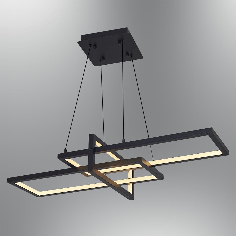 Eskitme Metal Square Yatay Sarkıt Avize 90 cm — görsel 6