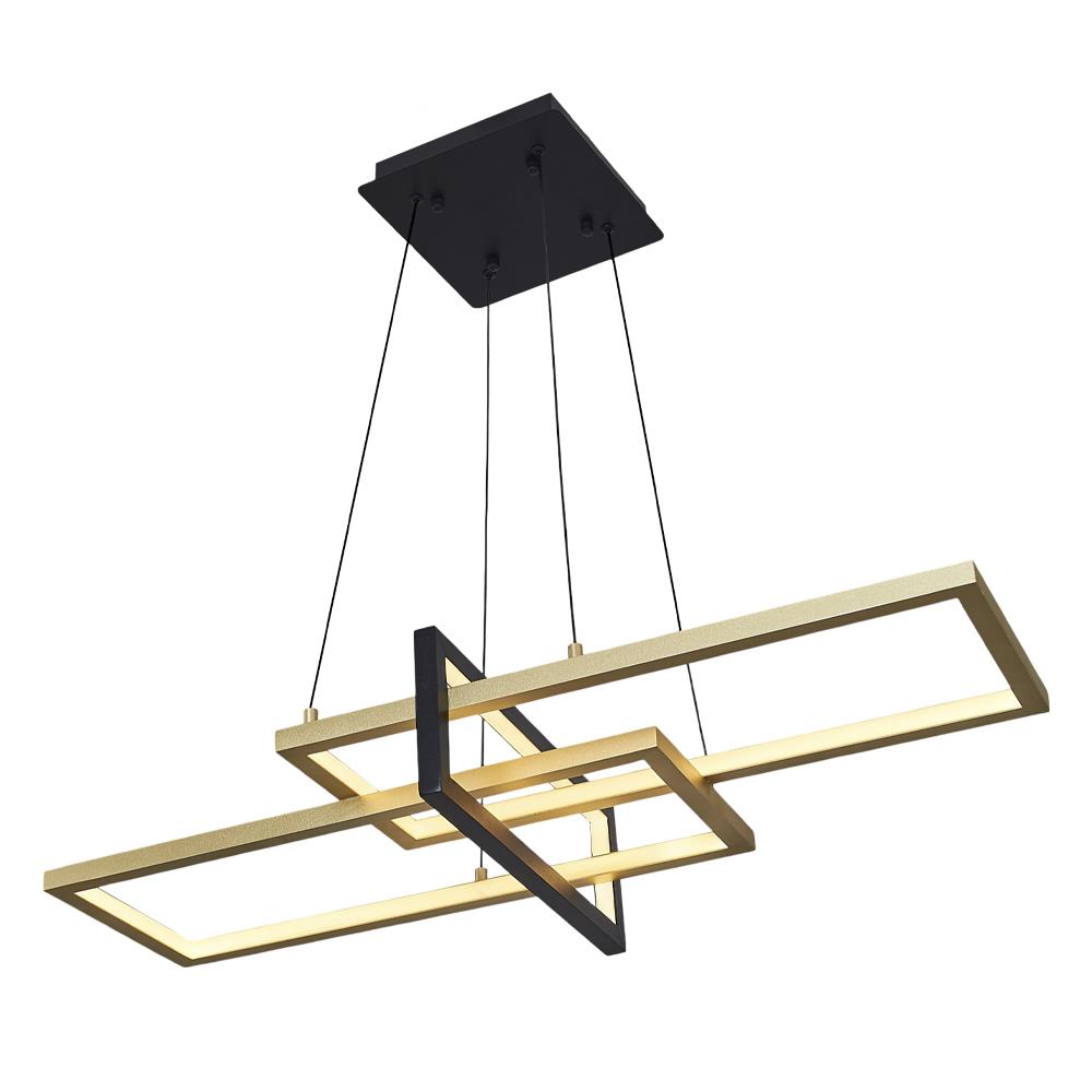 Eskitme Metal Square Yatay Sarkıt Avize 90 cm — görsel 7