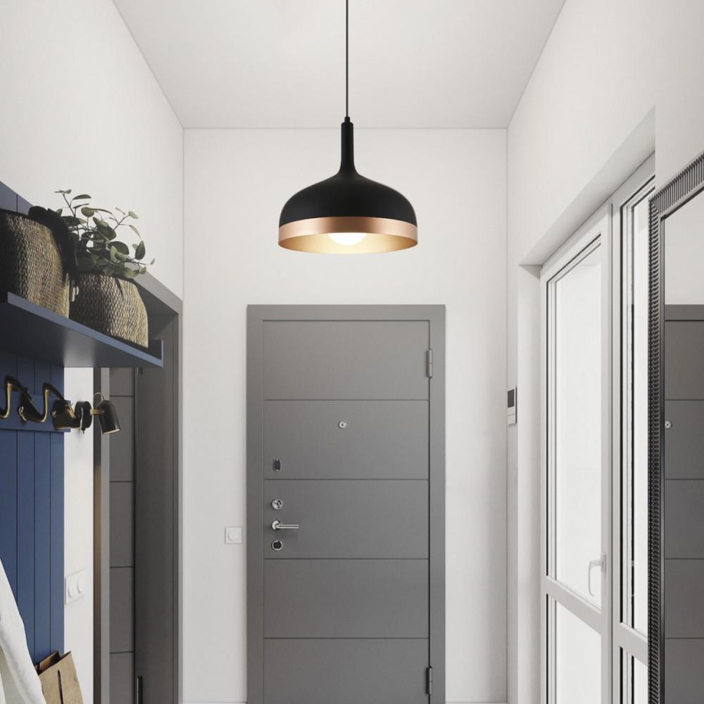 Tekli Siyah Metal Külah Sarkıt Avize 120 cm — görsel 3