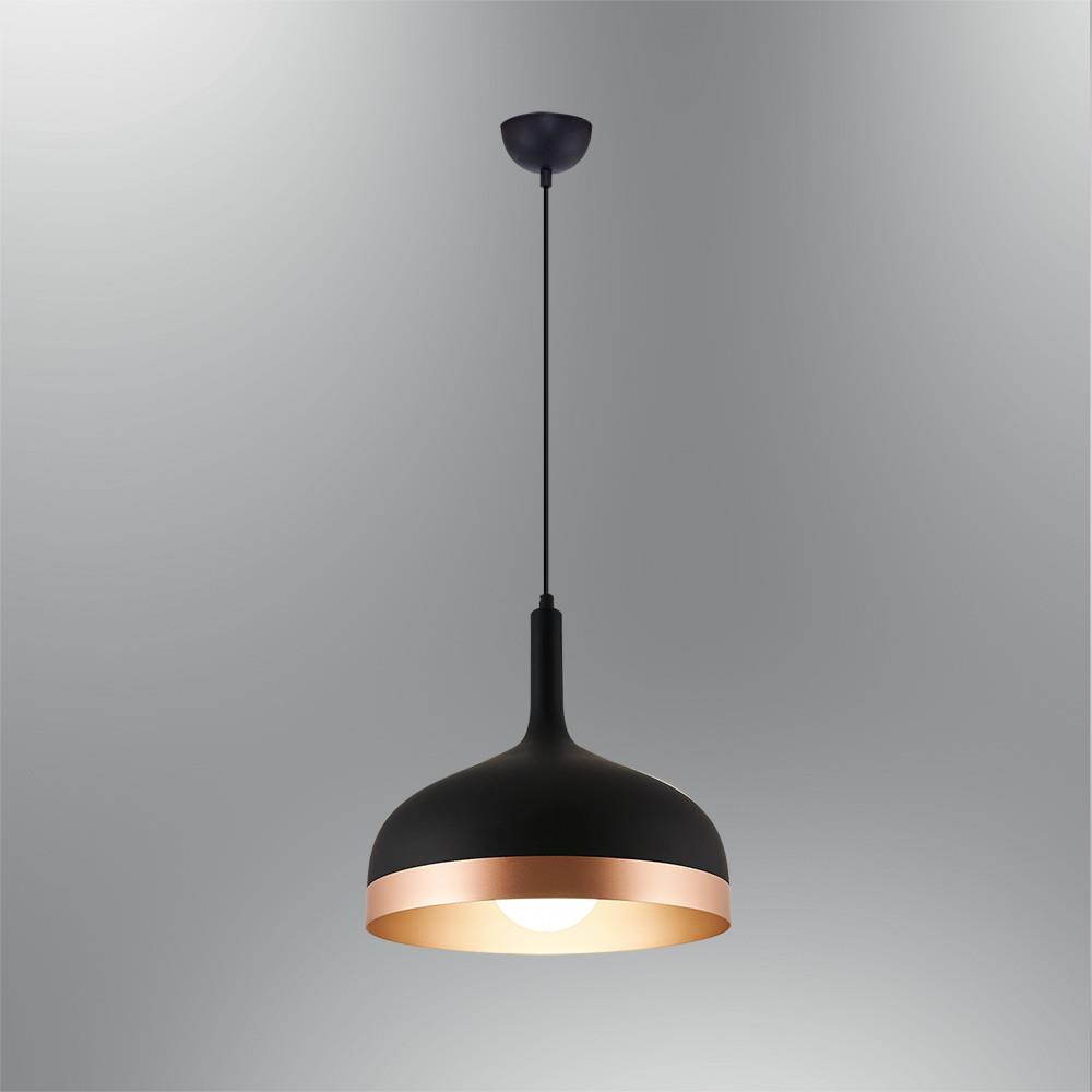 Tekli Siyah Metal Külah Sarkıt Avize 120 cm — görsel 4