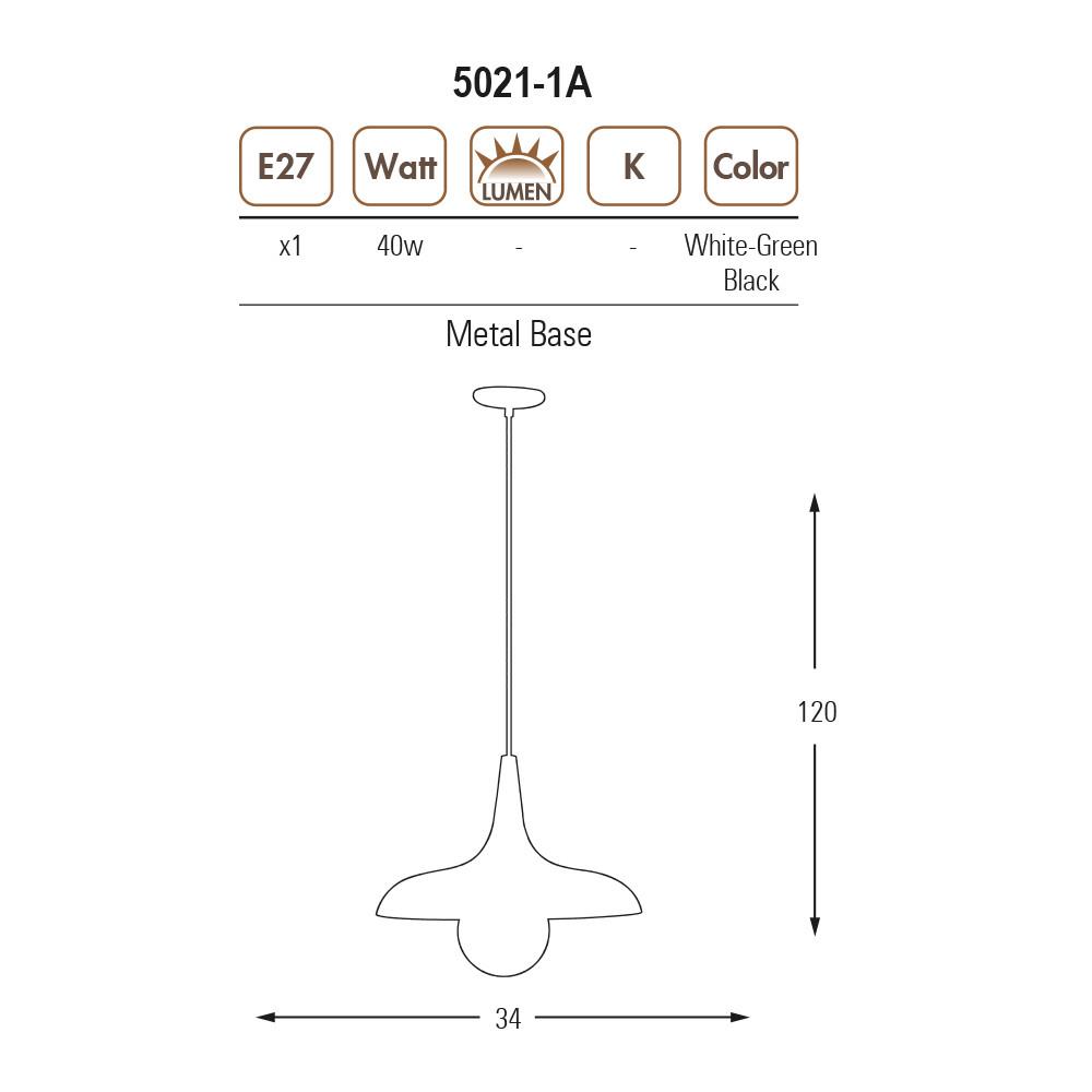 Tekli Beyaz Metal Salkım Sarkıt Avize 120 cm