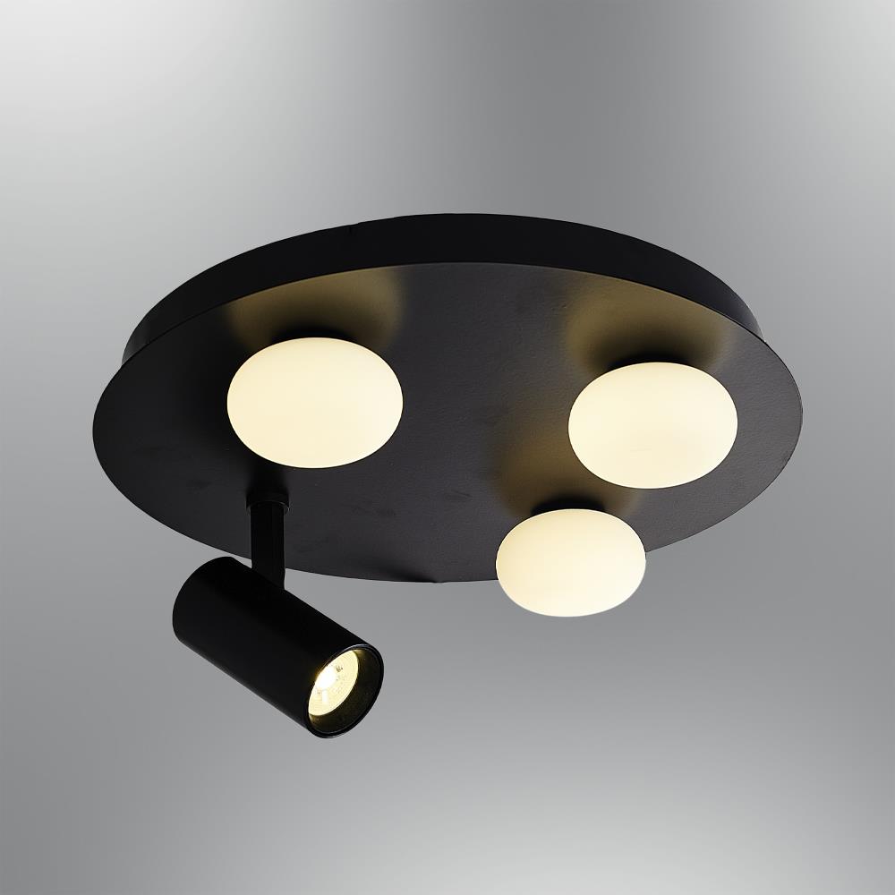 Siyah Metal Plofenyer 3 Spot 15 cm Siyah Metal Plofenyer 3 Spot 15 cm