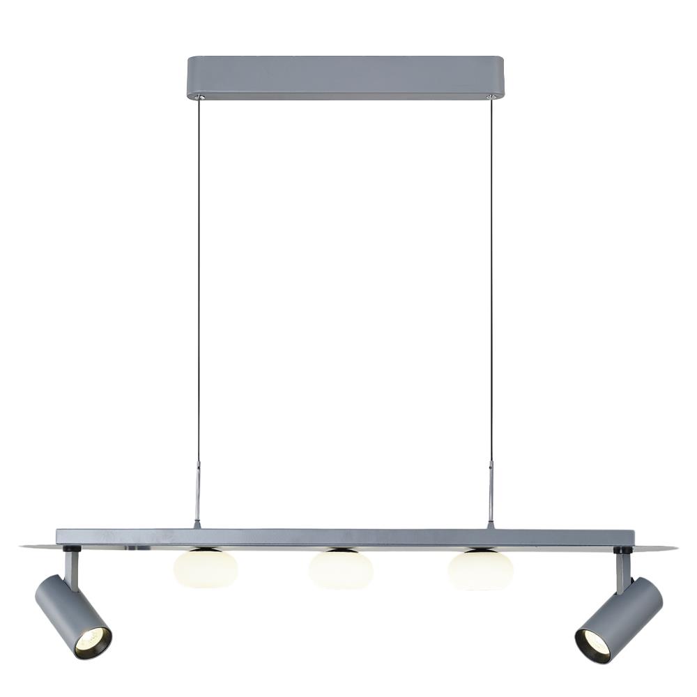 Gri Metal Sıralı 3 Sarkıt Avize 90 cm — görsel 3