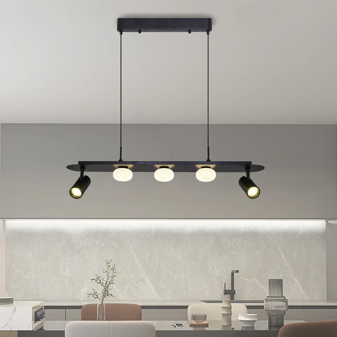 Siyah Metal Sıralı 3 Sarkıt Avize 90 cm
