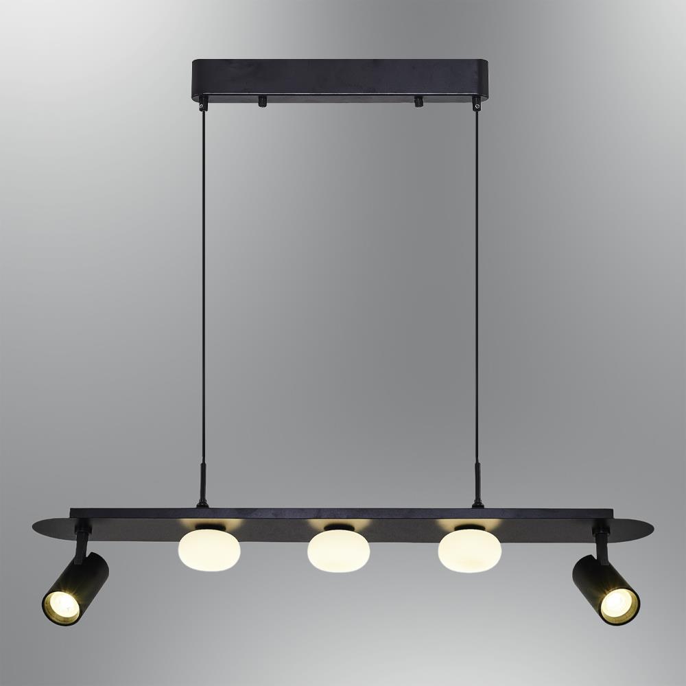 Siyah Metal Sıralı 3 Sarkıt Avize 90 cm