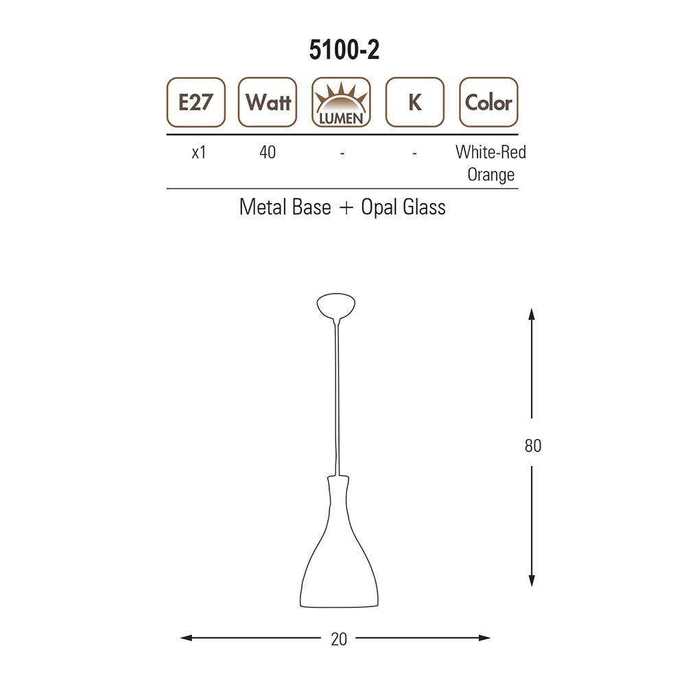 Metal Alaska Yeşil Sarkıt Avize 80 cm