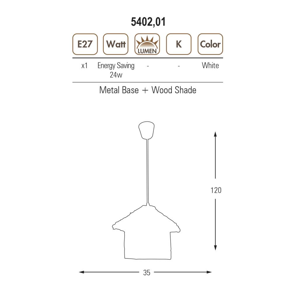 Kulübe Beyaz Avize 120 cm Kulübe Beyaz Avize 120 cm