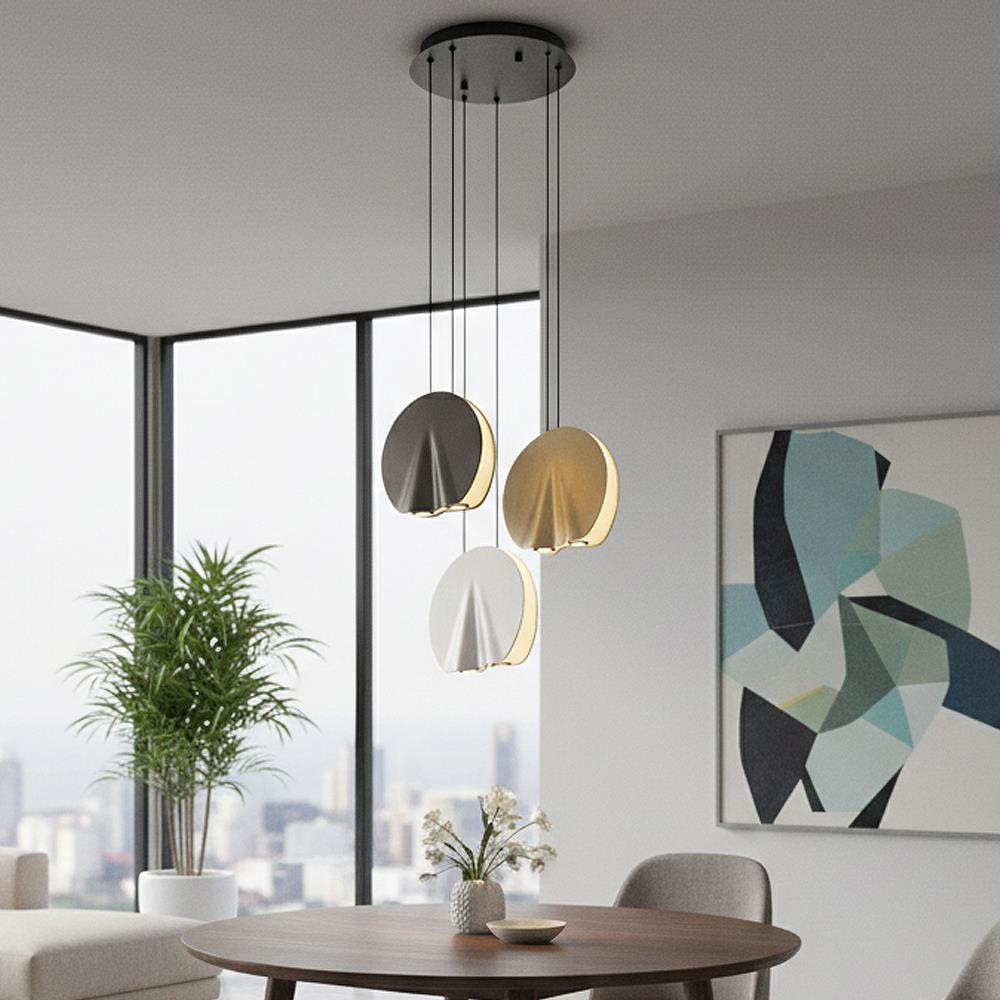 3'li Metal Oyster Mixed Sarkıt Avize 120 cm