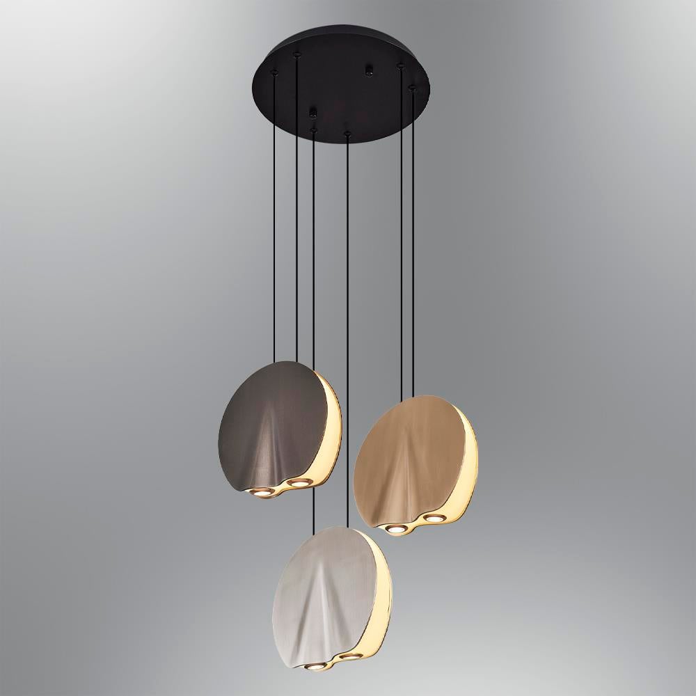 3'li Metal Oyster Mixed Sarkıt Avize 120 cm — görsel 6