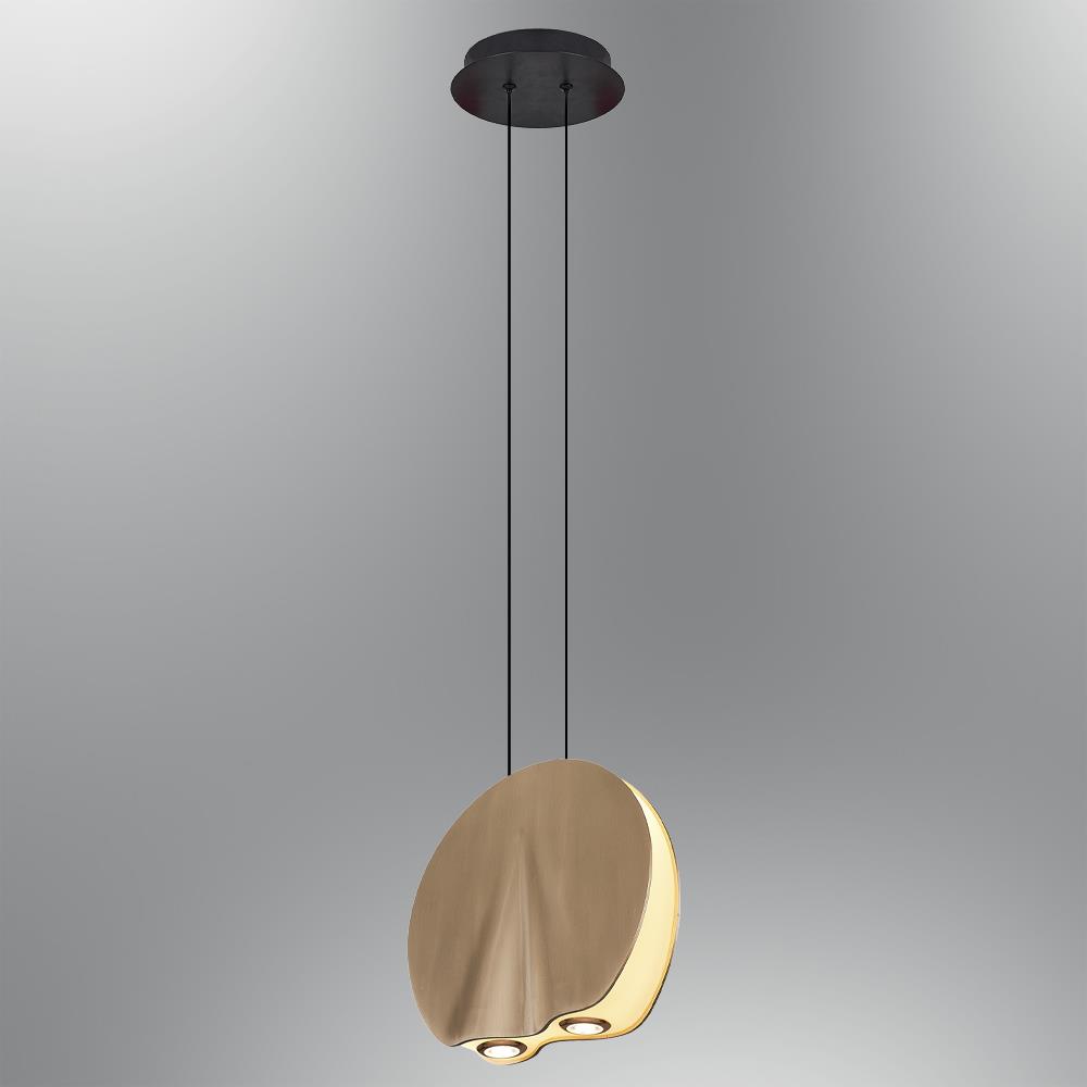 Tekli Sarı Metal Oyster 30Cm Sarkıt Avize 29 cm