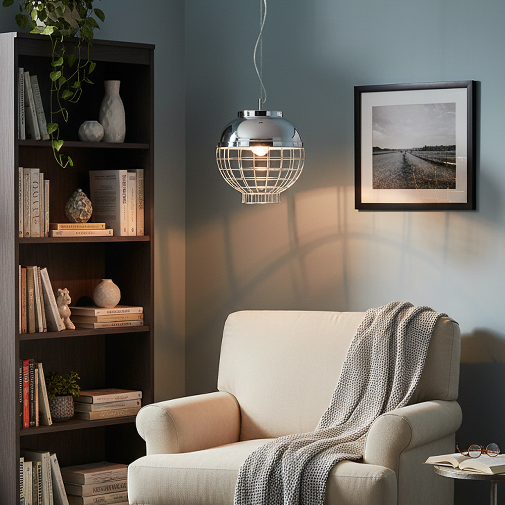 Krom Metal Sarkıt Avize 120 cm 2.76 kg — görsel 8