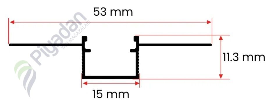 قطاع ليد مدفون بلا إطار trimless — 1.5 سم قطاع ليد مدفون بلا إطار trimless — 1.5 سم