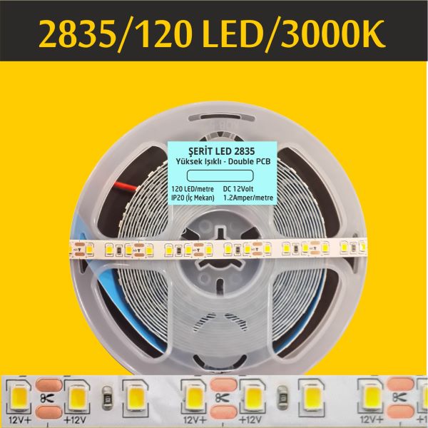 Şerit LED 12V — Kesilebilir Gizli Işık Bandı, 5 Metre — Beyaz · 120 2835 Şerit LED 12V — Kesilebilir Gizli Işık Bandı, 5 Metre — Beyaz · 120 2835