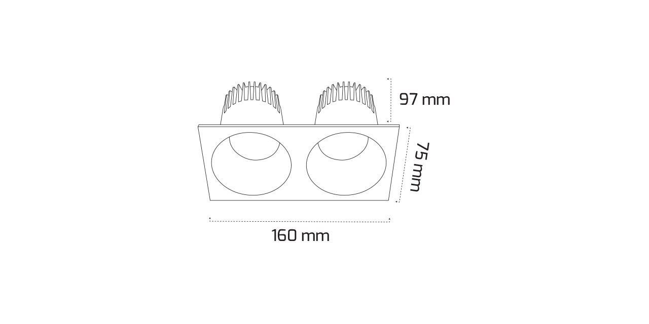 2x14W Двойная Квадратная LED Спот Светильник — Изображение 3
