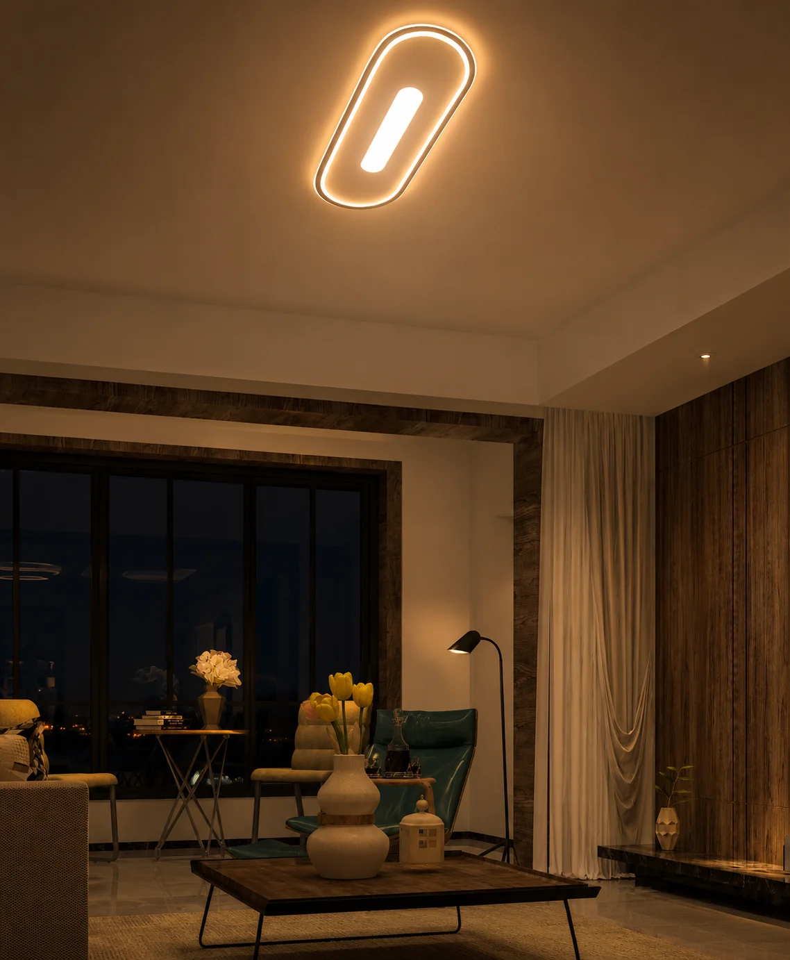 Pallas Decorativo Ovalado Rectangular Plafón LED Lámpara de Araña Iluminación 3 Color Modo Pallas Decorativo Ovalado Rectangular Plafón LED Lámpara de Araña Iluminación 3 Color Modo
