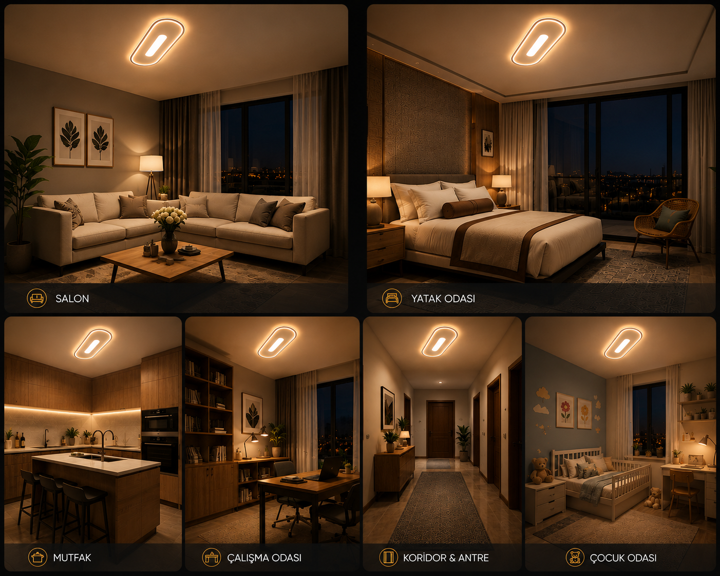 Pallas Decorativo Ovalado Rectangular Plafón LED Lámpara de Araña Iluminación 3 Color Modo — Imagen 2