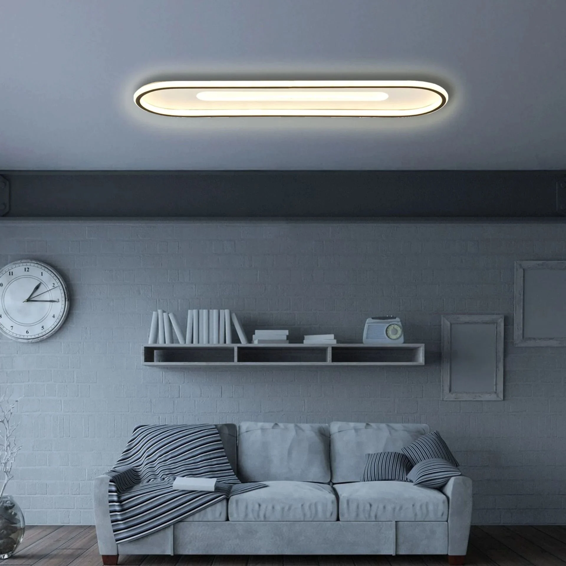 Pallas Decorativo Ovalado Rectangular Plafón LED Lámpara de Araña Iluminación 3 Color Modo — Imagen 3