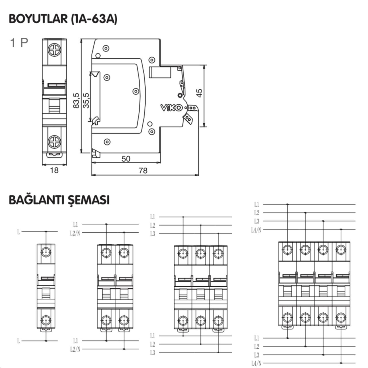 1x40A 4,5kA Leitungsschutzschalter Typ B (4VTB-1B40)