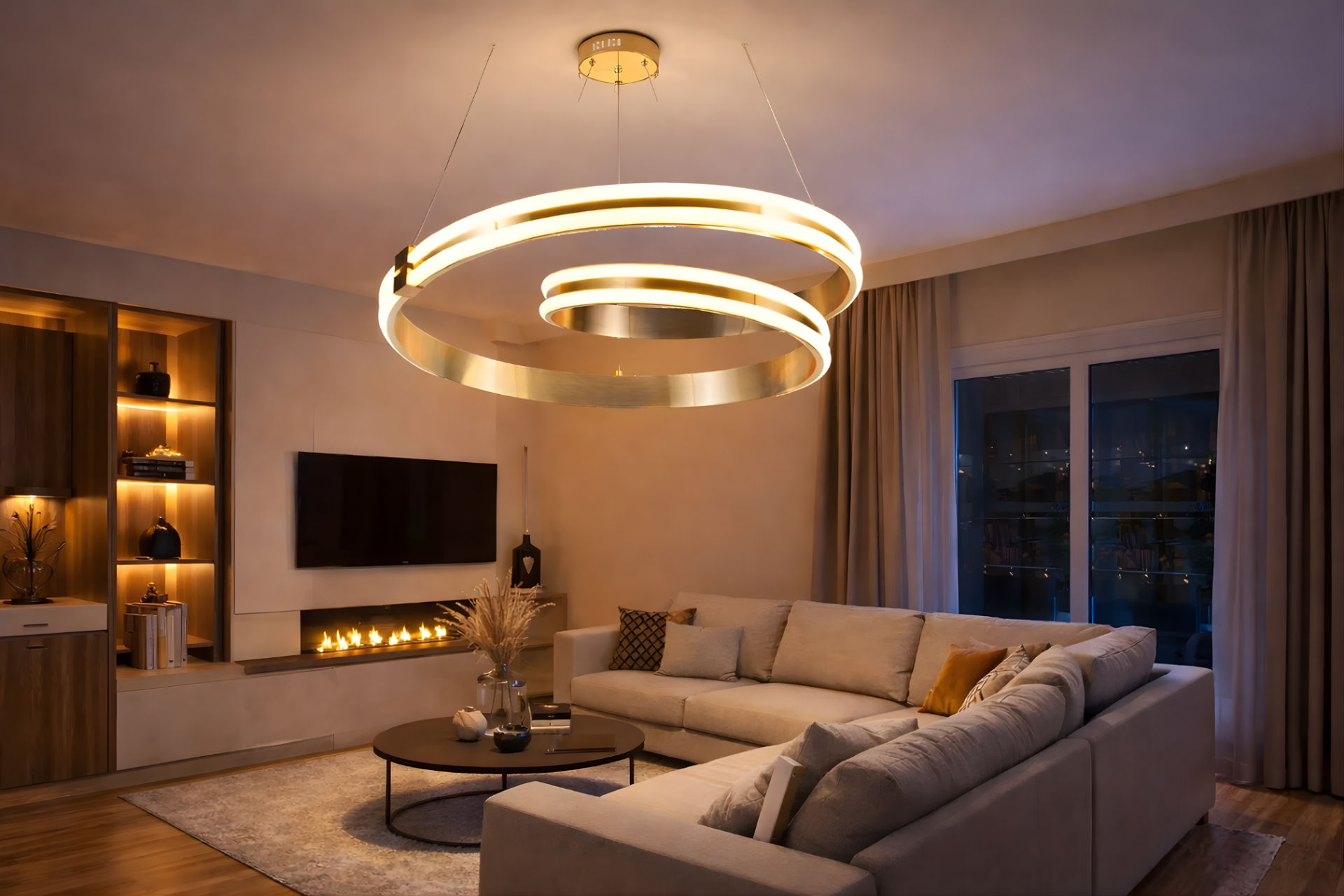 Parla 180W LED 3 Color Modo con Mando Regulador Colgante Lámpara de Araña — Imagen 2