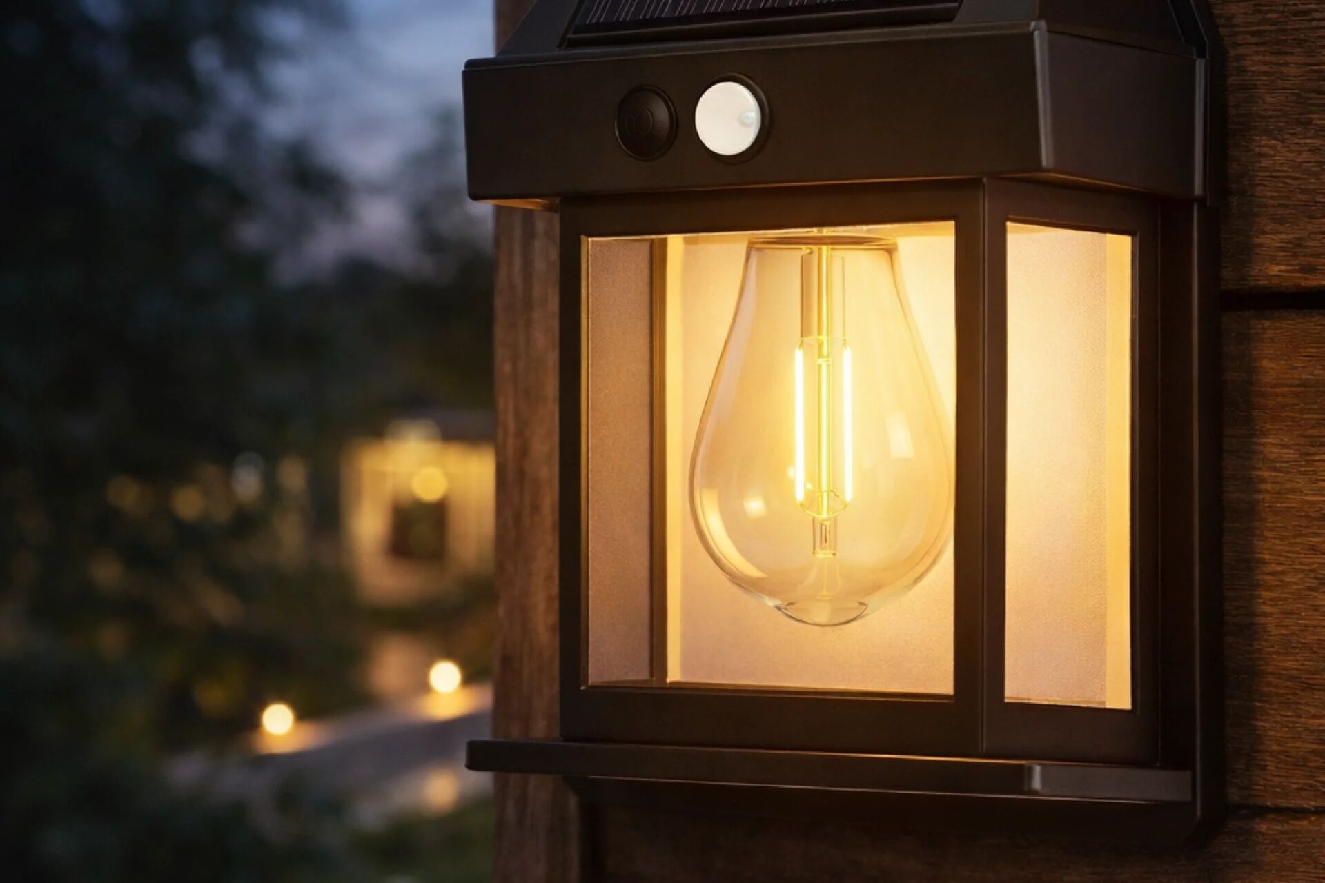 Gece Solar Duvar Aplik LED Bahçe Armatürü 20W