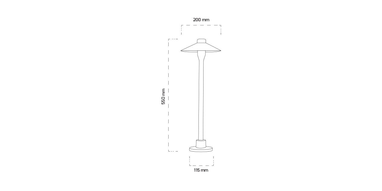 5W Dış Mekan LED Yol Bahçe Armatürü Bollard 20x55x11,5 cm 5W Dış Mekan LED Yol Bahçe Armatürü Bollard 20x55x11,5 cm