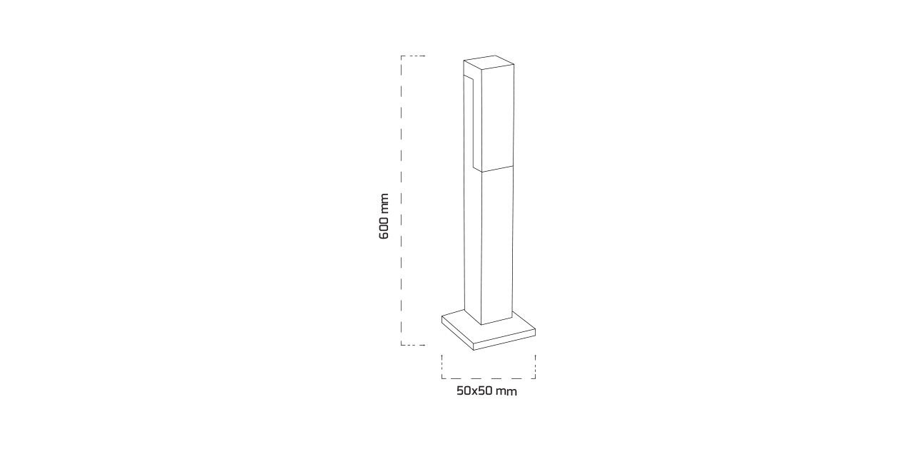 5W Dış Mekan LED Yol Bahçe Armatürü Bollard 5x60x5 cm 5W Dış Mekan LED Yol Bahçe Armatürü Bollard 5x60x5 cm