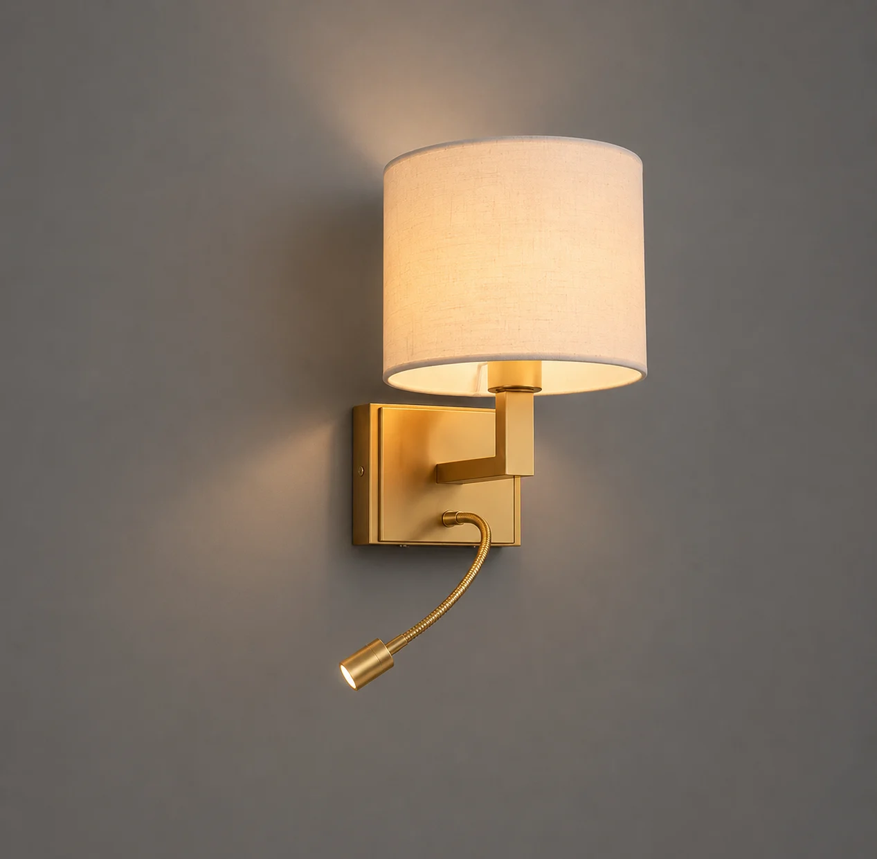 Geneva Fabric Shade LED Reading Lamp Hotel Bed Head Wall Sconce Geneva Fabric Shade LED Reading Lamp Hotel Bed Head Wall Sconce