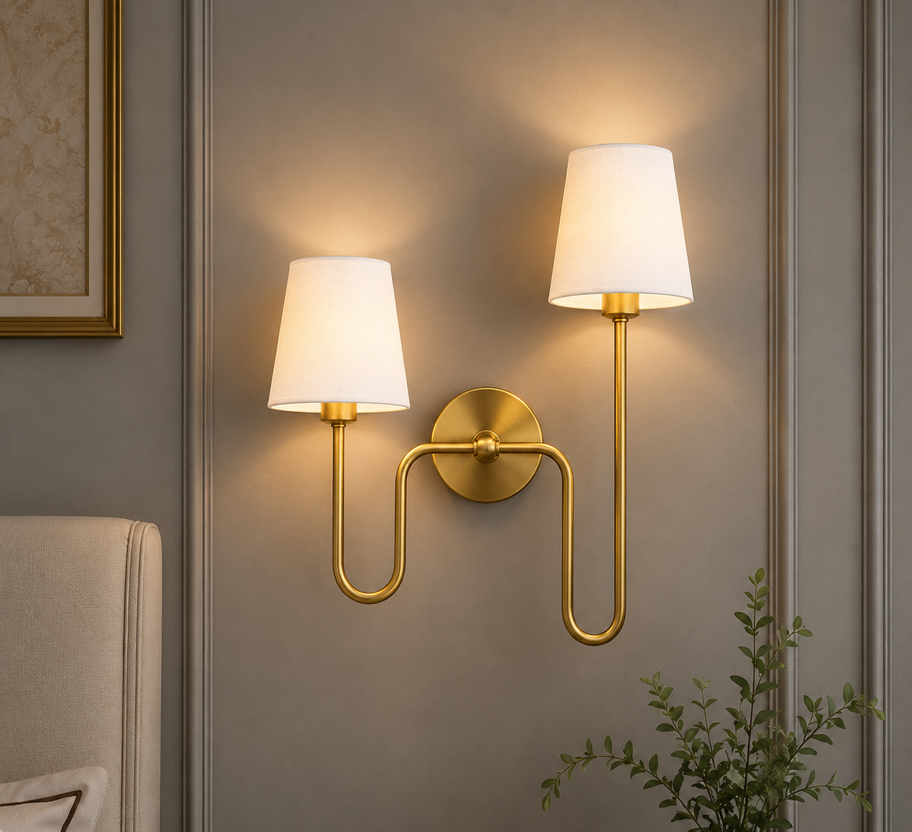 Astoria Double Fabric Shade Bed Head and Hotel Wall Sconce — Image 5