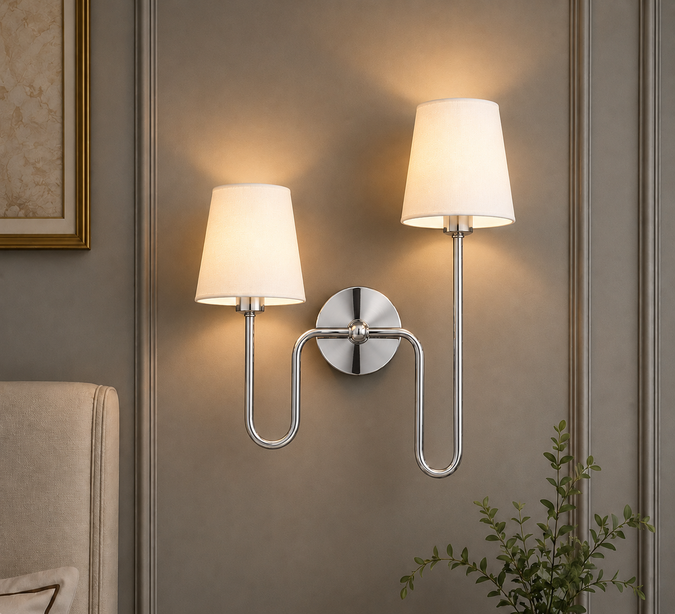 Astoria Double Fabric Shade Bed Head and Hotel Wall Sconce — Image 6