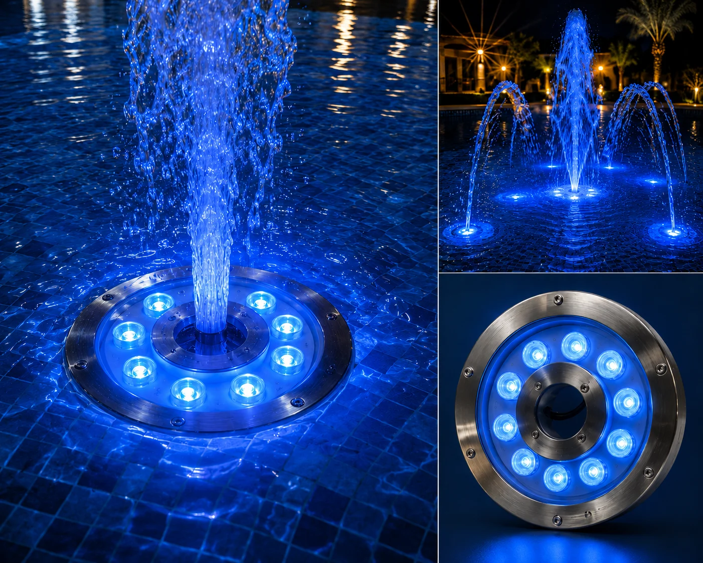 Inox Acier Fontaine Compatible LED Piscine Lampe 9W IP68 Inox Acier Fontaine Compatible LED Piscine Lampe 9W IP68