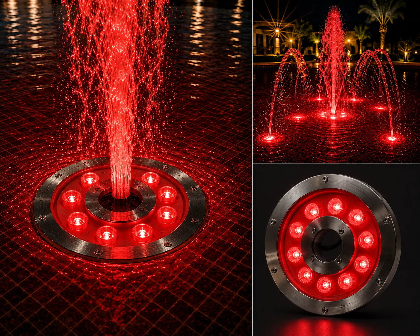 Inox Acier Fontaine Compatible LED Piscine Lampe 9W IP68 — Image 2