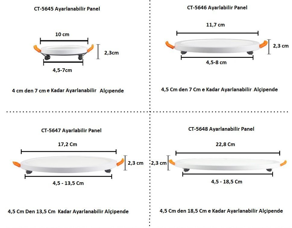 9W Plus Slim Ayarlanabilir LED Panel Armatürü