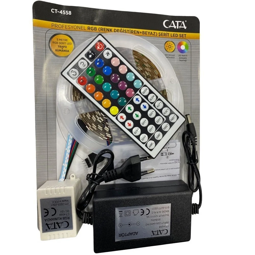 5 Metre RGB Kumandalı Şerit LED Seti 352 Renk